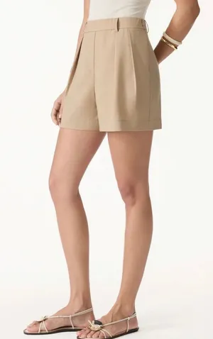 OGLmove Women Casual Daily Regular Fit Mid Rise Shorts Khaki Brown Size M thumbnail 1