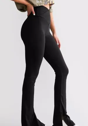 Fitz and Eddi Black Split Flare High Rise Leggings From Buckle Size Small thumbnail 1