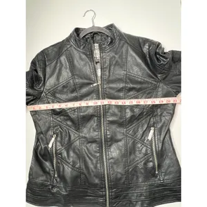 Made by Johnny Black Faux Leather Moto Jacket Size XXL Zip Front thumbnail 3