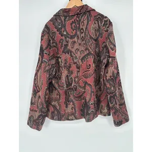 Coldwater Creek‎ Jacket Womens Medium Boho Tapestry Button Front Artsy Blazer thumbnail 4