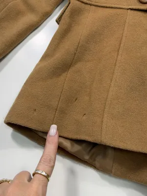 Banana Republic Cashmere and Wool Blend Tan Double-Breasted Pea Coat Size Small thumbnail 14
