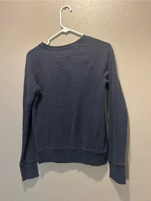 Vtg Abercrombie Fitch Spellout Crewneck Sweatshirt Womens Small Navy Blue Patch thumbnail 2