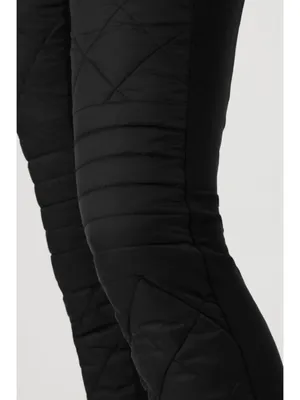 Alo Winter Warm High-Waist Moto Puffer Pant Black Brushed Hi-Rise Quilted Jogger thumbnail 4