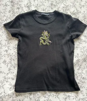 Brandy melville dragon baby tee thumbnail 1
