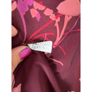 Vintage Y2K Floral Slip Dress Burgundy Pink Lace Hem Spaghetti Strap Midi M thumbnail 7
