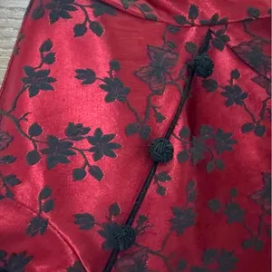 Jessica Howard Womens 8 Red & Black Embroidered Faux Wrap Top Floral & Butterfly thumbnail 3