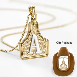 Gold Initial 'A' Western Necklace thumbnail 2