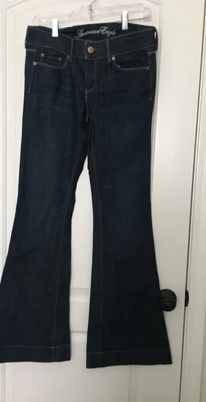 American Eagle Women's Blue Denim Jeans Pockets Size 6 thumbnail 1