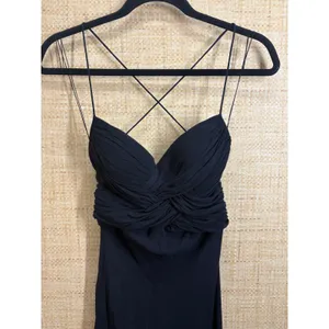 Cache Vintage Black 100% Silk Maxi Gown Mesh Panels Sweetheart Dress Size 4 thumbnail 2