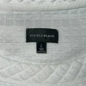 Buckle Black Womens White Waffle Grid Sweatshirt G11 thumbnail 3