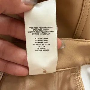 Aritzia Wilfred Rebel High Waisted Vegan Leather Pants Camel Edgy Chic Sz 8 thumbnail 7