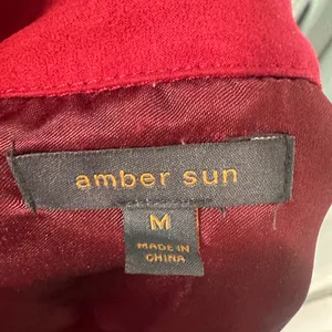 Amber Sun Red Zip Front Jacket Size Medium EUC thumbnail 6