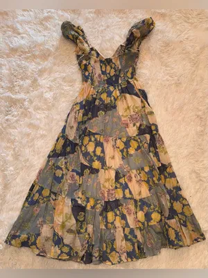NEW Free People Sundrenched Floral Tiered Maxi Sundress SZ S thumbnail 6
