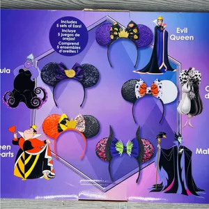 Nwt Disney villains 4 Mickey Mouse ears queen of hearts , maleficent , Ursula thumbnail 11