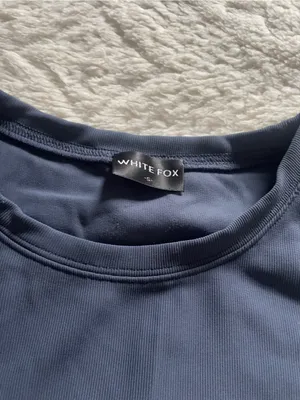 White Fox Boutique Take Me There Ribbed Baby Tee Navy thumbnail 6