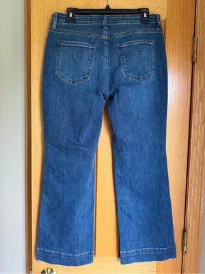 KUT from the Kloth Kelsey Fab Ab Ankle Flare Jeans Blue Denim Women’s 8P Petite thumbnail 4