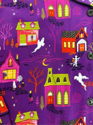 BedHead PJs Spooky Town Halloween Classic Stretch Jersey Pajama Set Full Length thumbnail 10