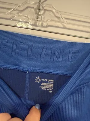 Blue aerie offline High-Rise Ribbed Bike Shorts‎ thumbnail 2