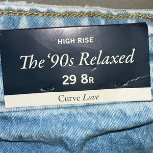 Abercrombie Curve Love 90s Relaxed Jeans 29/8R High Rise Straight Light Wash NWT thumbnail 5