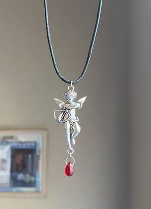 Handmade aesthetic vintage goth romance angel/cherub simple necklace👼❤️ thumbnail 2