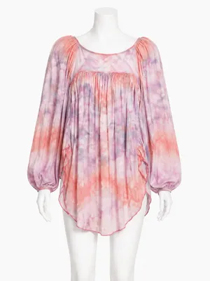 Free People Mystic Tie Dye Tunic Top Pink Lavender Watercolor‎ in Medium thumbnail 2