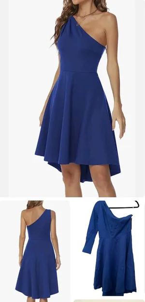 Size XL Sarin Mathews One Shoulder High Low A-Line Blue Dress $43 B24 BB thumbnail 2