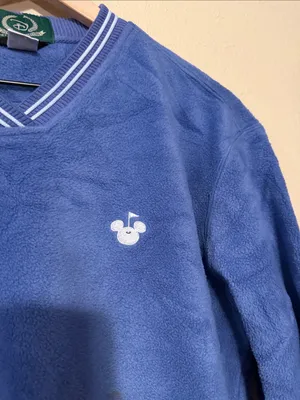 Disney Golf Collection Pullover Women's M Blue Fleece Logo Banded Hem Sweatshirt thumbnail 2