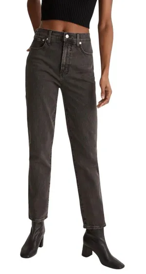 Madewell The Perfect‎ Vintage Jean Womens 25 Black High Rise Straight Leg Denim thumbnail 1