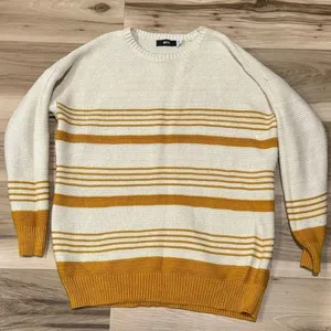 Urban Outfitters BDG Cream and Yellow Striped Oversized Sweater Women’s XS thumbnail 2