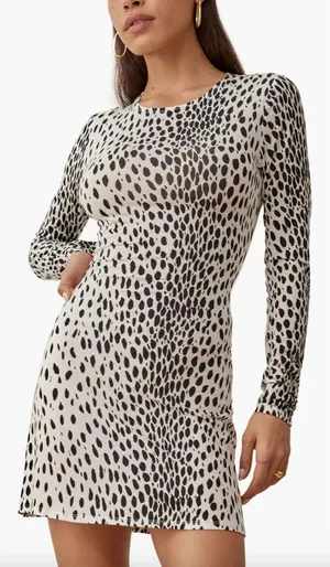 Reformation‎ | Kenmare Long Sleeve Knit Minidress In Cheetah | Sz S thumbnail 1