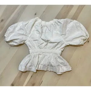 Abercrombie & Fitch Women XS Linen Blend Peplum Top Boho Cottage Boho Chic thumbnail 5