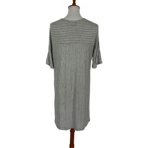 Anthropologie COA Small Gray Striped Short Sleeve Midi Dress thumbnail 5