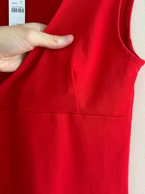 J. Crew Stretch Cotton Cap-Sleeve Crossover Shirt, Vintage Red, Size Small, NWT thumbnail 13