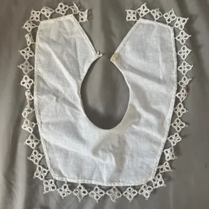 Vtg Handmade White Lace Collar Removable Crochet Trim‎ Cottagecore O/S Bib Neck thumbnail 1