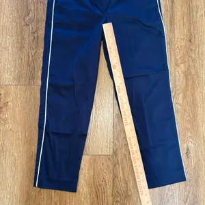 J.Crew Navy Blue White Side Stripe Stretch Cotton Chino Pants Cropped Womens 4‎ thumbnail 8
