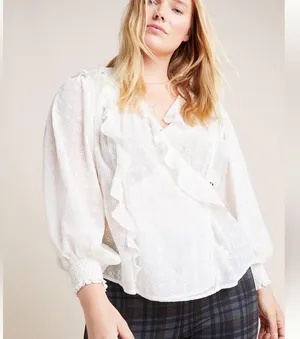 Maeve by Anthropologie, Laila Ruffle Blouse, 8 thumbnail 4