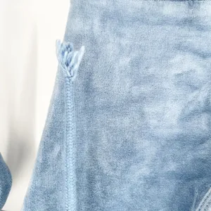 Iets Frans UO Womens Loungewear Kenny Plunge Neck Hooded Velour Jumpsuit XS Blue thumbnail 6