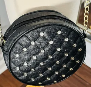 Black Quilted Studded Crossbody Shoulder Bag thumbnail 3