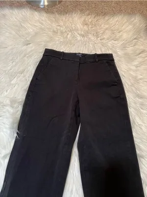J. Crew Factory Women's Sz 2 Kallie Straight-Leg Pant Black Stretch Cotton BO899 thumbnail 4