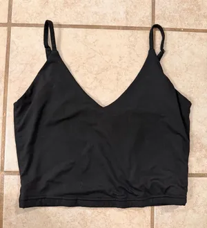 Amazon EUC Black V-Neck Cropped Cami thumbnail 1
