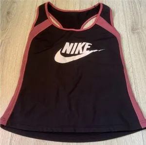 Nike black pink tank top sleeveless shirt thumbnail 1