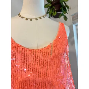 Joe's Jeans Pink Mermaid Slouchy Sequin Beaded Tank Top Size Medium Some Wear thumbnail 3
