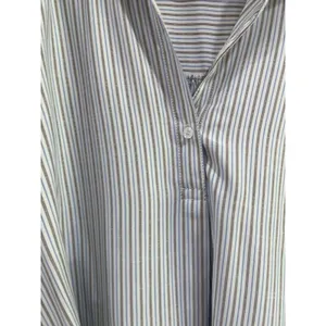 Max Studio‎ Blue Stripe Flowy Lightweight Button Front Blouse Size Medium thumbnail 5