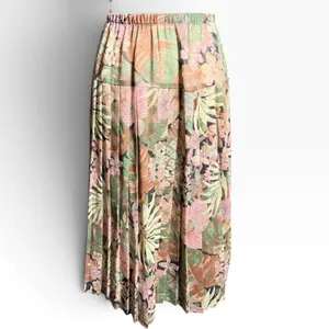 Vintage 80s Lady Carol Tropical Floral 2 Piece Skirt Set USA Size 10 small retro thumbnail 2