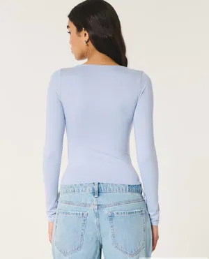 Hollister baby blue long sleeve top! thumbnail 3