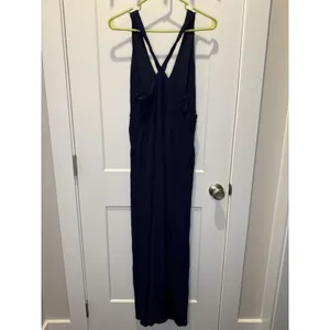 MAEVE ANTHROPOLOGIE Yuma Navy V-Neck Crisscross Back Maxi Dress Size 12 thumbnail 7