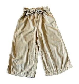 Forever 21 linen blend tan wide leg tie waist pant thumbnail 1