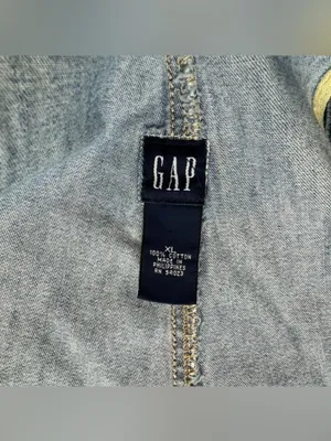 Vtg GAP Denim Shortalls Overalls Sz XL Relaxed Cotton Faded thumbnail 8
