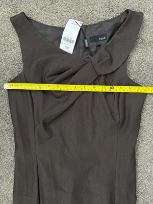 Sleek sleeveless midi sheath dress by next. Subtle knot detail at the neckline. thumbnail 4
