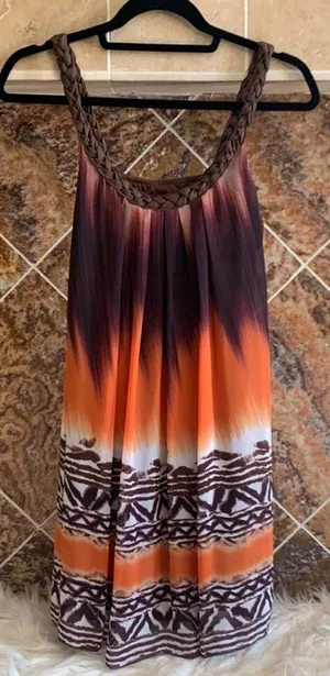 Wishes Wishes Wishes Y2K Ombre Aztec Print Braided Halter Sundress Small thumbnail 1